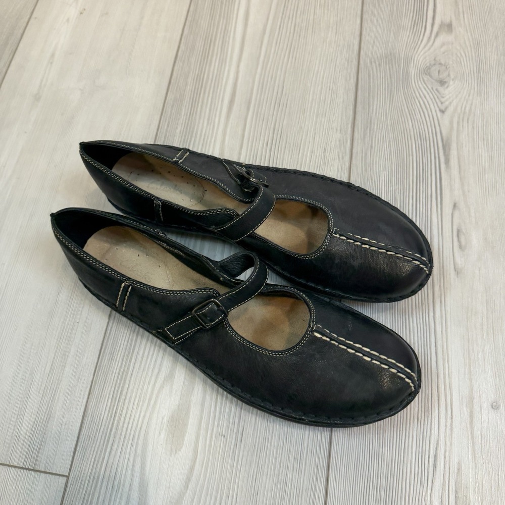Clark's Women's 10M Black Leather Mary Jane Loafer Shoes Comfort - Picture 4 of 9